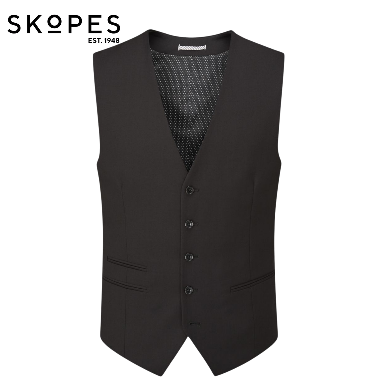 Skopes Madrid Extra Long Large Waistcoat Black