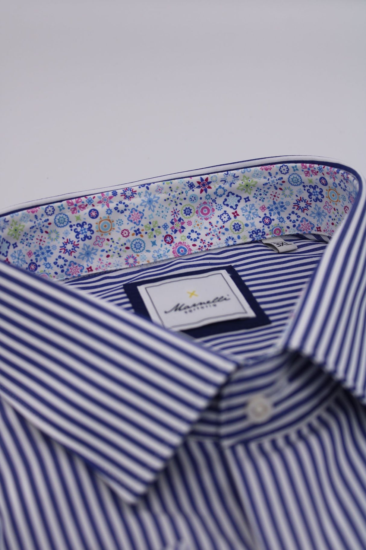 Marnelli Dark Blue Bengal Stripe Shirt Blue