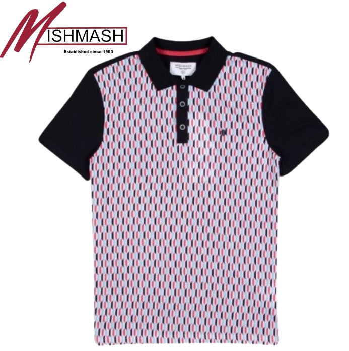 Mish Mash X-Long Baron Pink Print Polo Pink