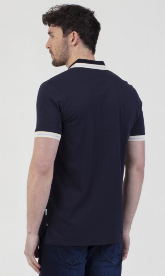 Mish Mash Belgrade Stripe Polo Shirt Navy