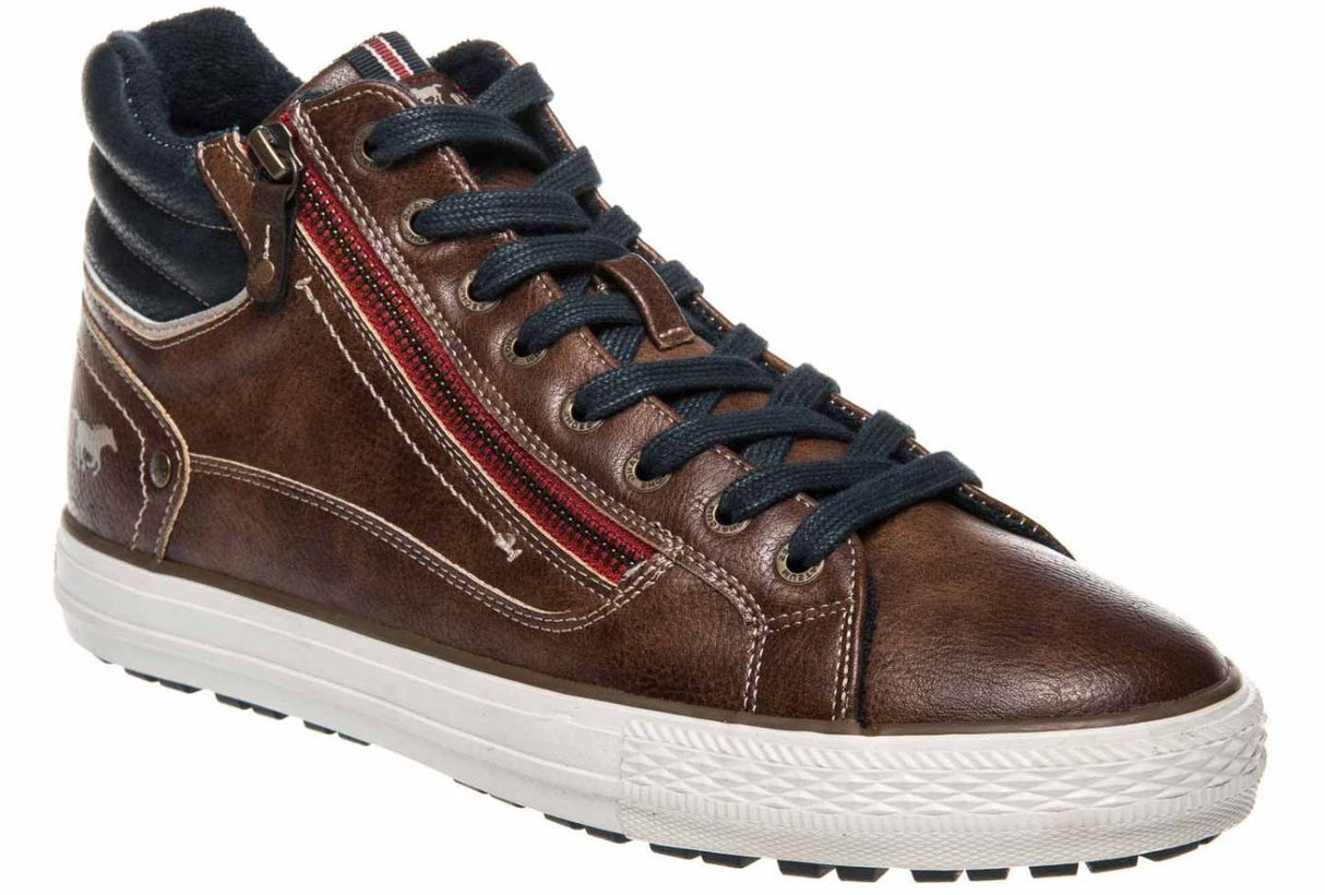 Mustang High Top Brown Zip Runner Brown
