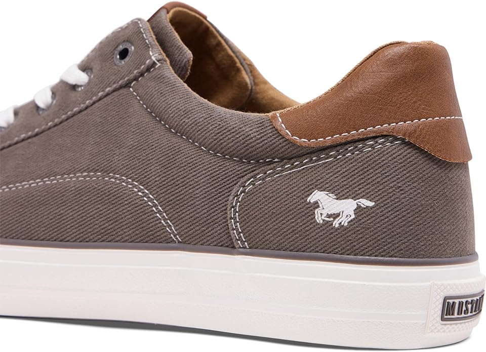 Mustang Cap Toe Grey Canvas Shoes Grey