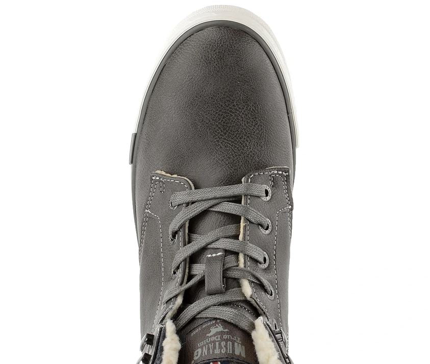 Mustang Fur Lined Grey Zip Boot Grey