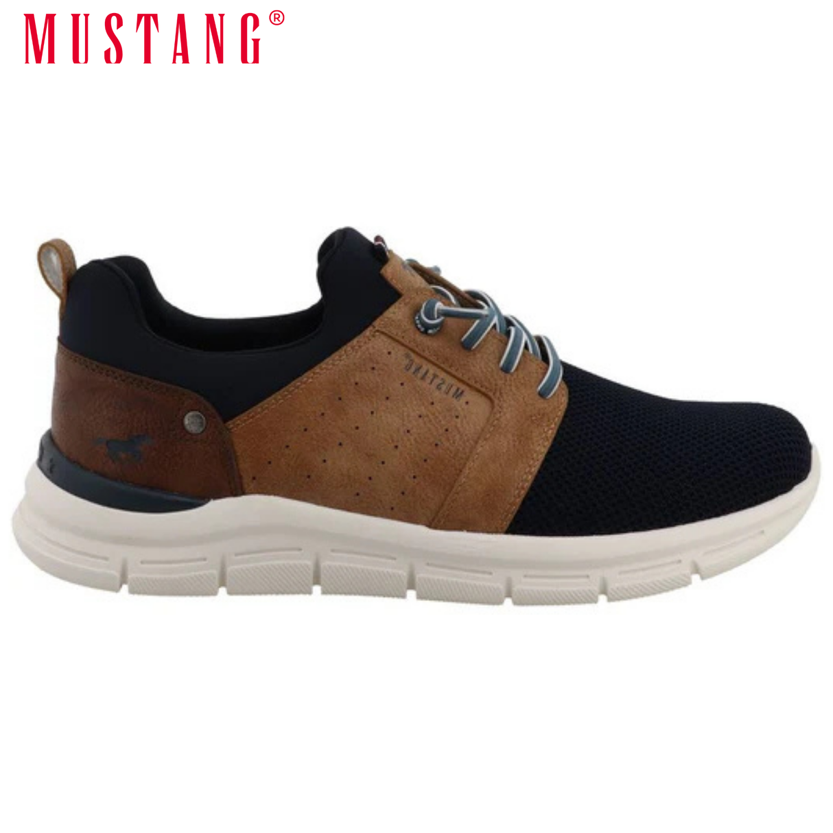 Mustang Navy & Brown Mesh Runners Navy