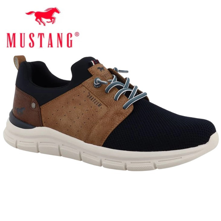 Mustang Navy & Brown Mesh Runners Navy