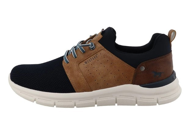 Mustang Navy & Brown Mesh Runners Navy