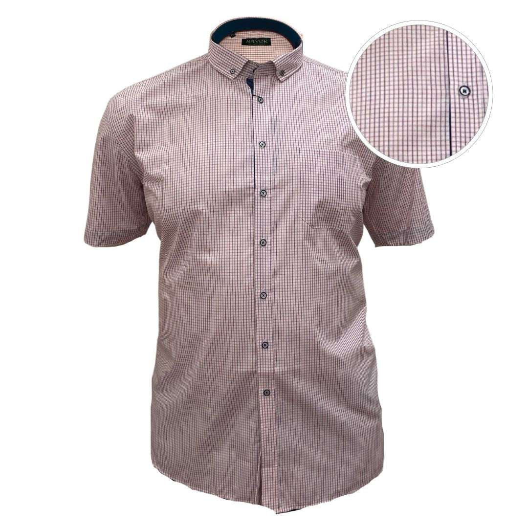 Mc Ivor Noah Pink & Navy Check Shirt Pink