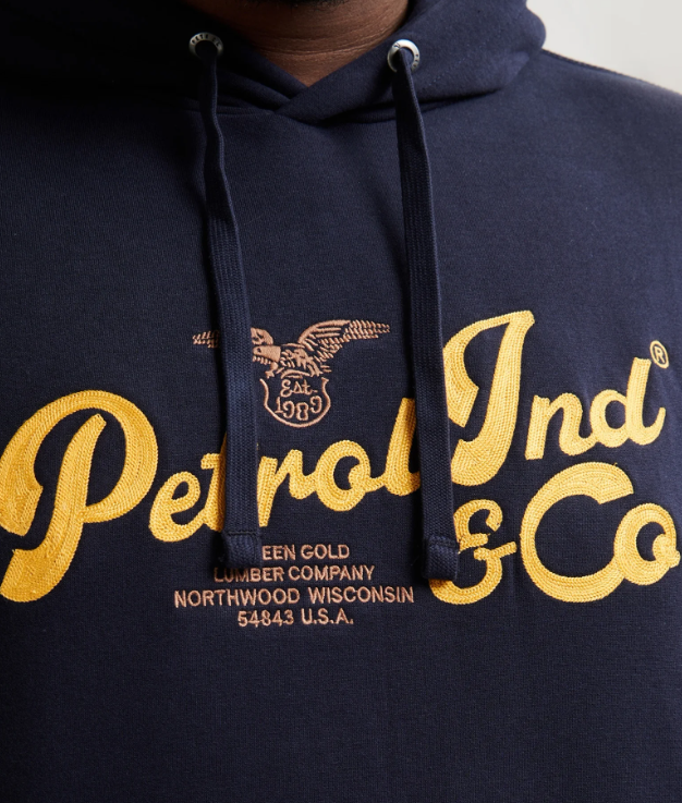 Petrol Flagstaff Logo Navy Hoodie Navy