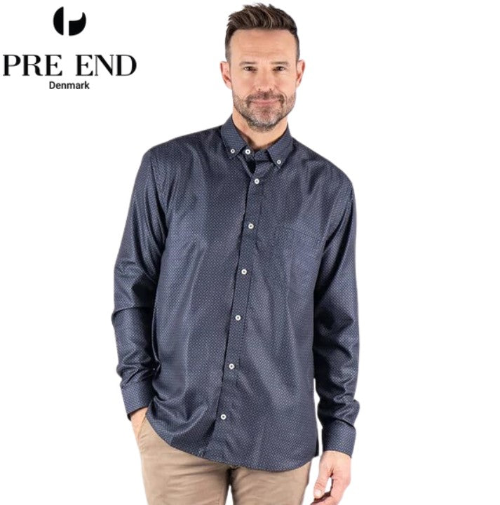 Pre End Andersen Navy Print Shirt Navy