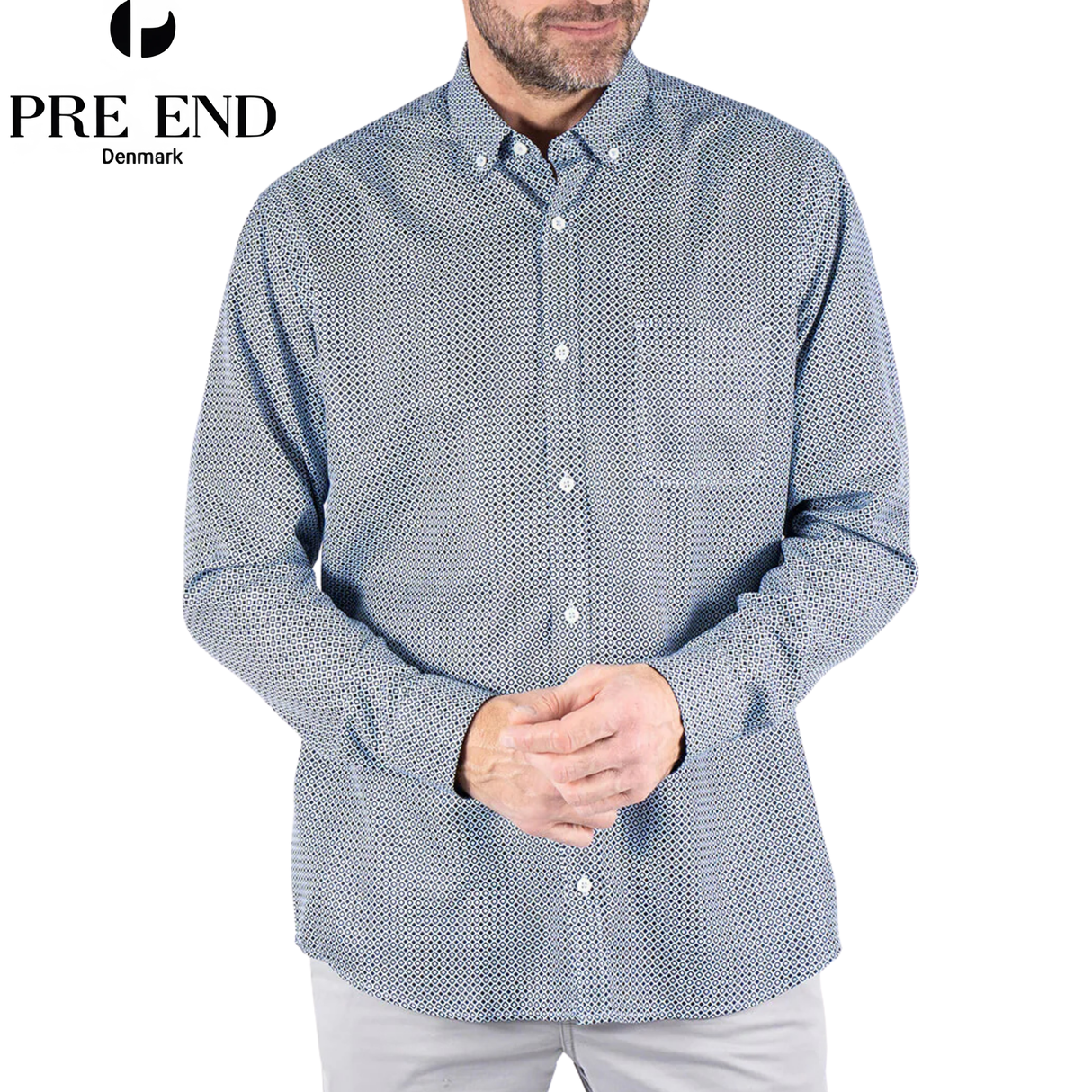 Pre End Andersen Blue Print Shirt Blue