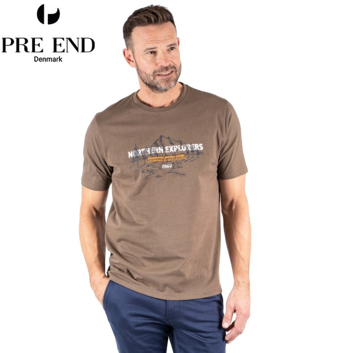 Pre End James Logo Copper T-Shirt Brown