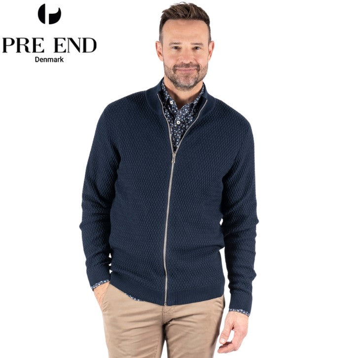 Pre End Ealf Short Collar Navy Zip Sweat Navy