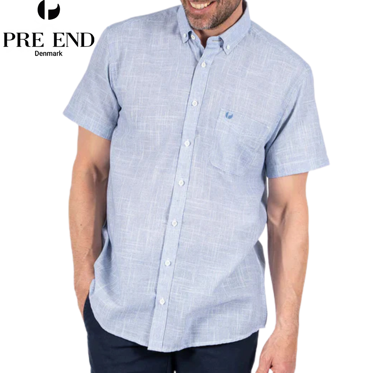 Pre End Edwin Twill Short Sleeve Shirt Blue
