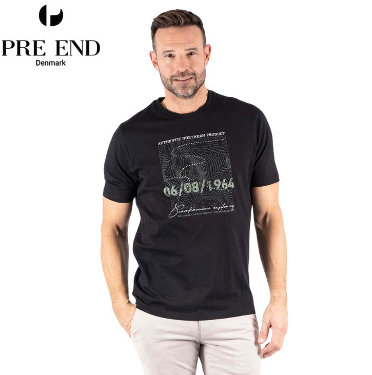 Pre End James Logo Jet Black T-Shirt Black