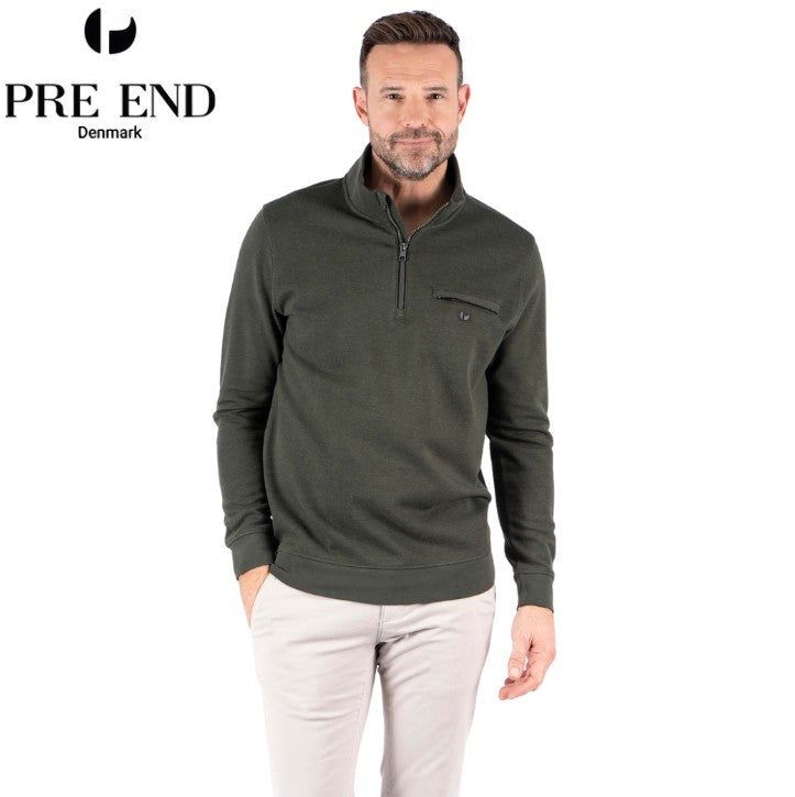 Pre End Leander 1/4 Zip Green Sweater Green