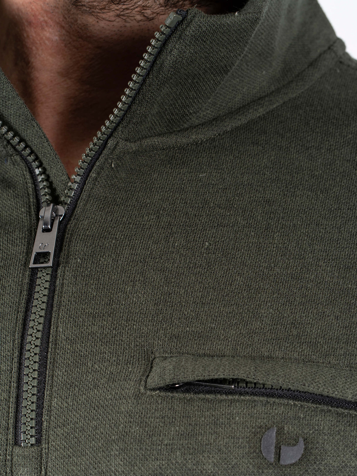 Pre End Leander 1/4 Zip Green Sweater Green