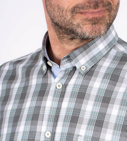 Pre End Rome Check Short Sleeve Green Green