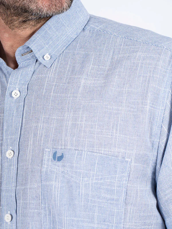 Pre End Edwin Twill Short Sleeve Shirt Blue