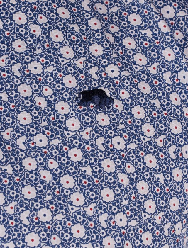 Raging Bull Blossom Print Poplin Shirt Navy