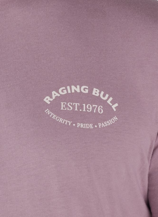 Raging Bull Chest Print Rose T-Shirt Pink