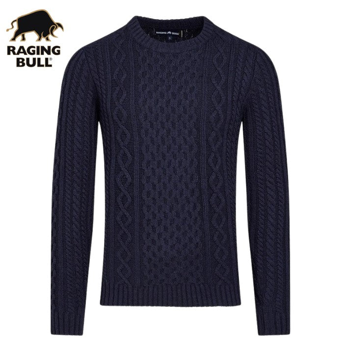 Raging Bull Chunky Knit Crew Knit Navy