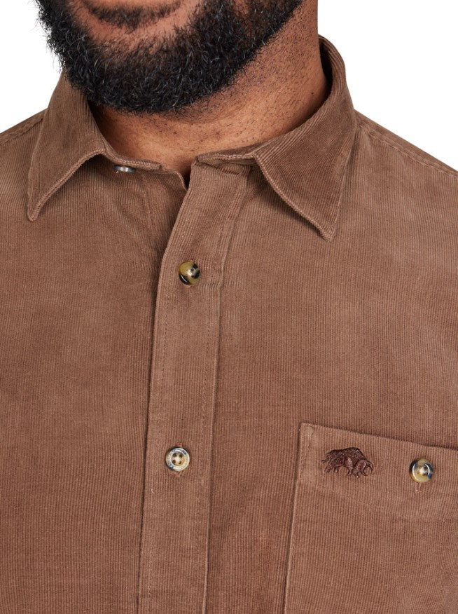 Raging Bull Soft Needle Corduroy Shirt Brown