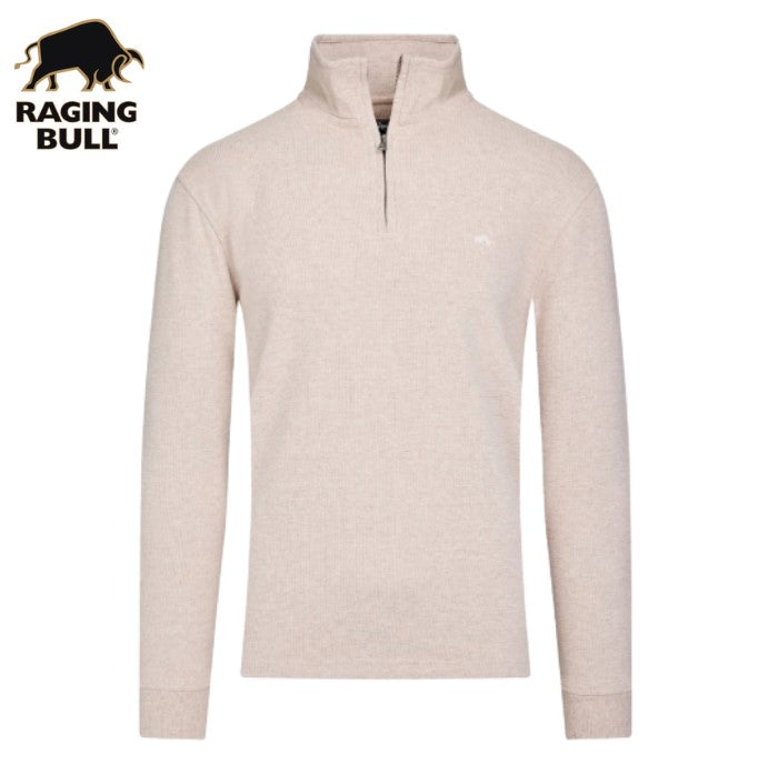 Raging Bull French Rib Quarter Zip Knit Beige