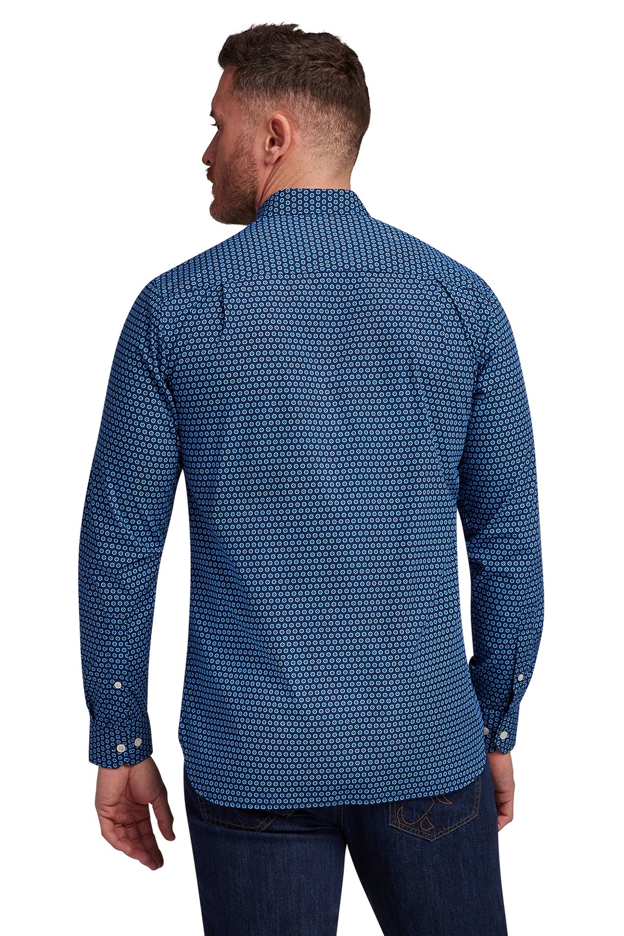 Raging Bull Geo Pattern Navy Shirt Navy