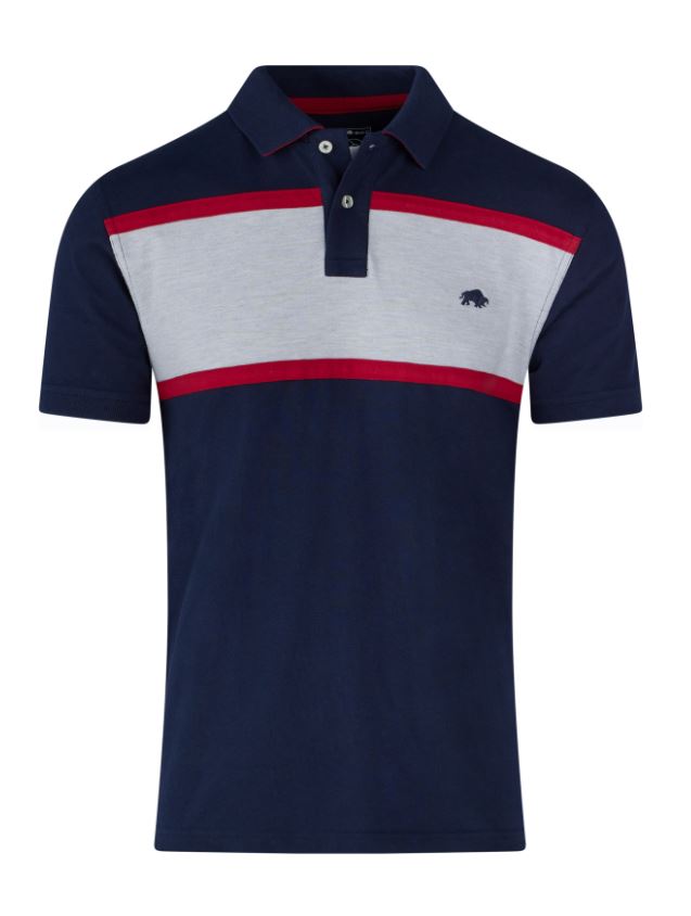 Raging Bull Pique Cut & Sew Polo Shirt Navy