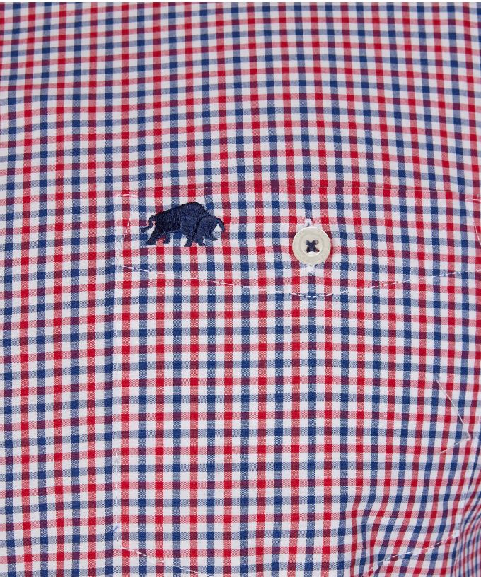 Raging Bull Poplin Gingham Red Shirt Red
