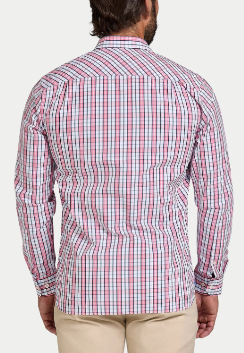 Raging Bull Large Check Pink Shirt Pink
