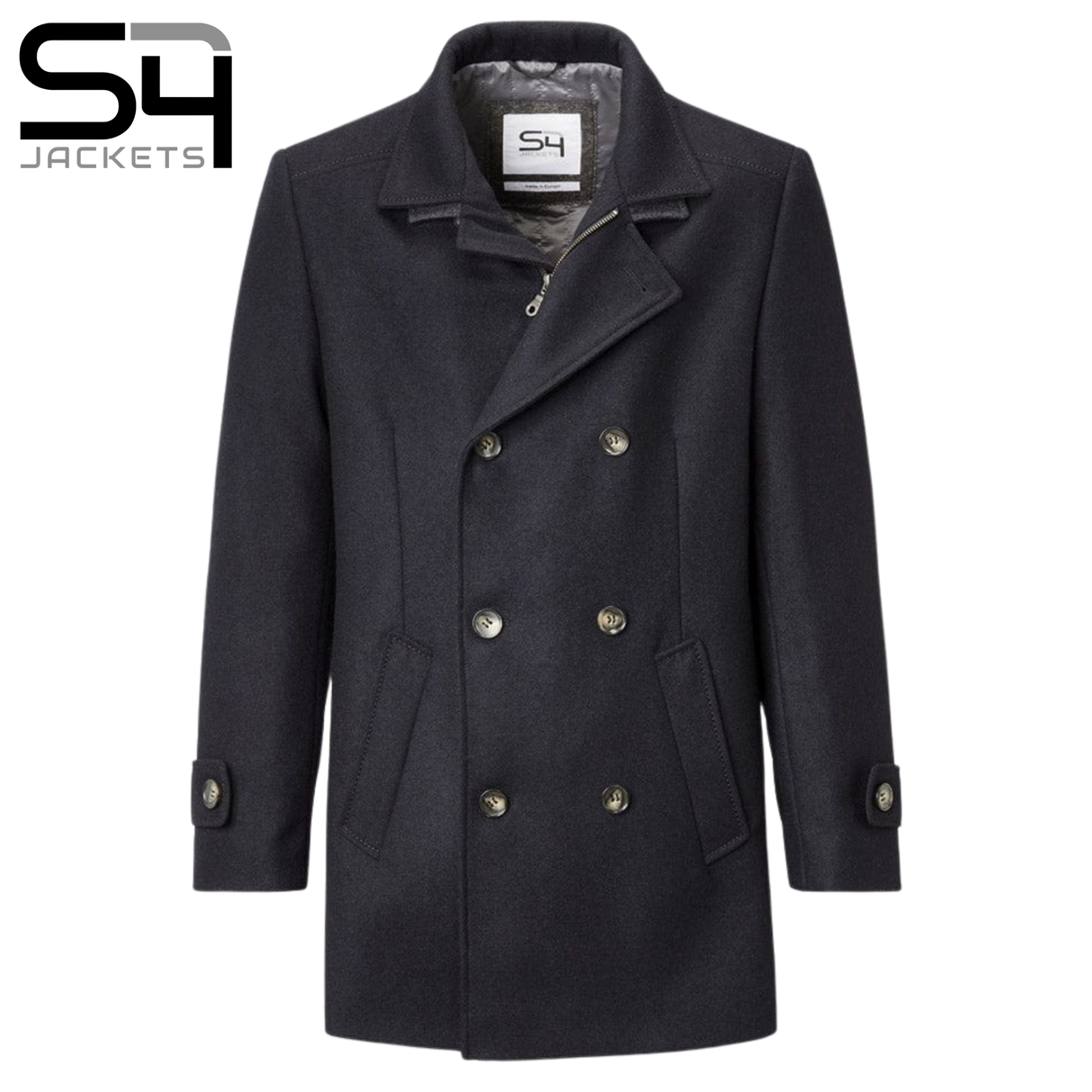 S4 George Wool Double Breasted Coat Navy