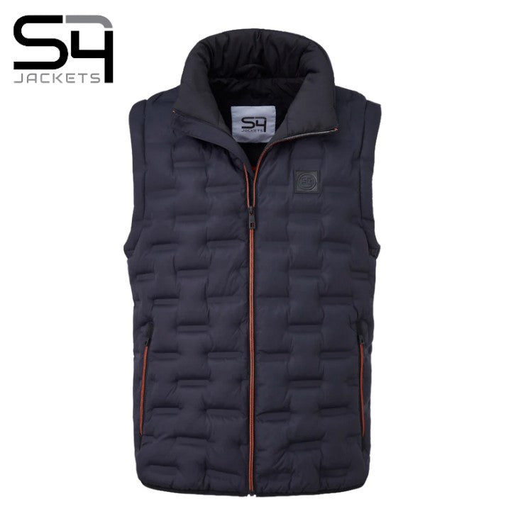 S4 Ares Quilted Contrast Zip Bodywarmer Navy
