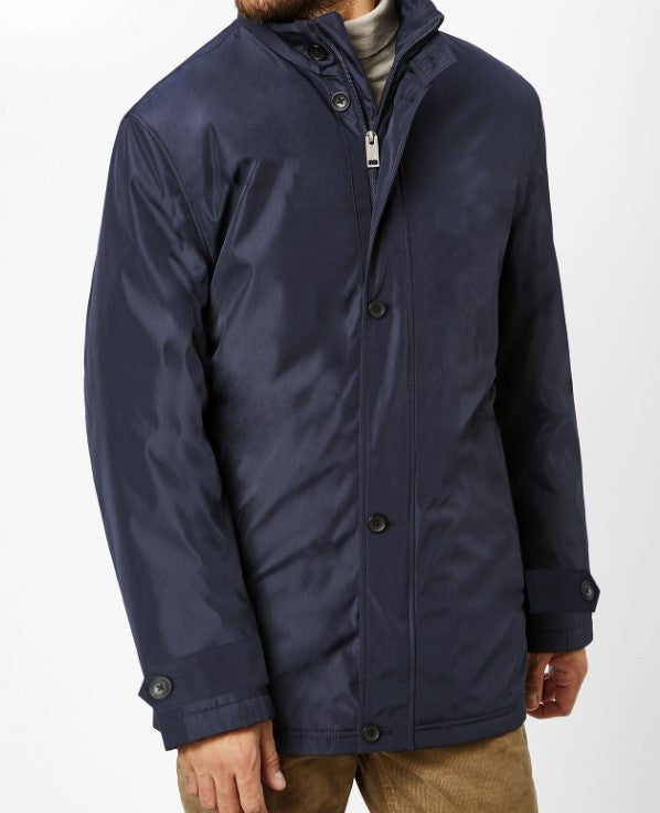 S4 North Star Navy Zip Trench Coat Navy