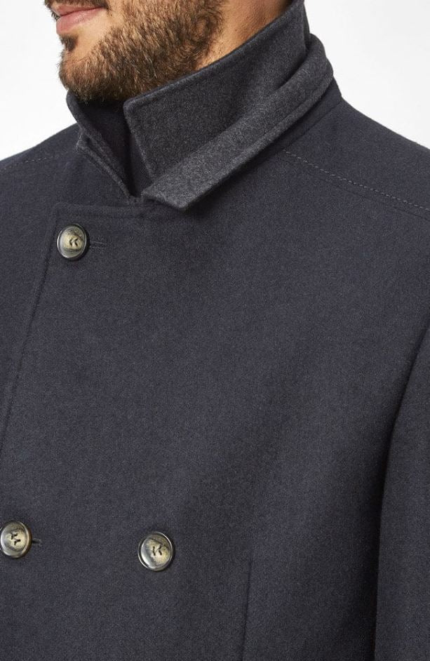 S4 X-Tall George Double Breast Wool Coat Navy