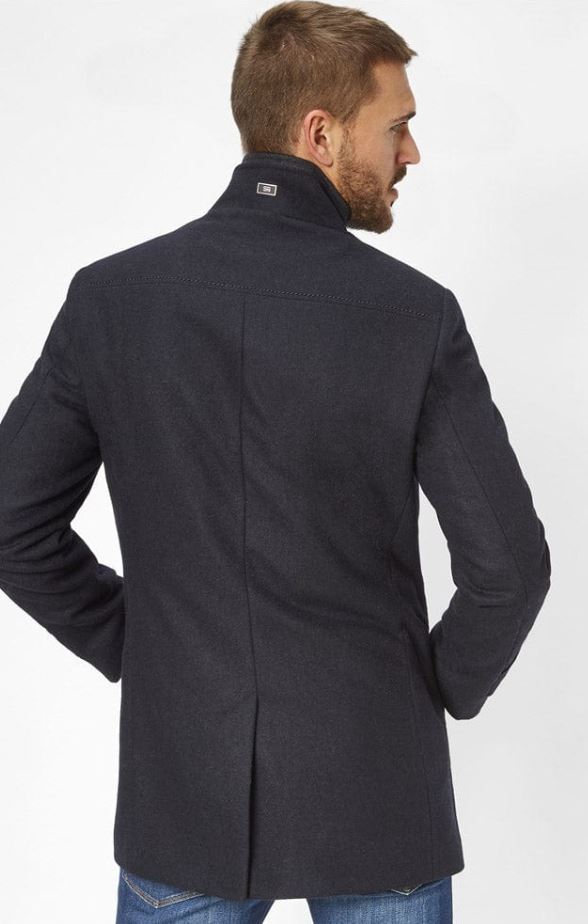 S4 X-Tall George Double Breast Wool Coat Navy