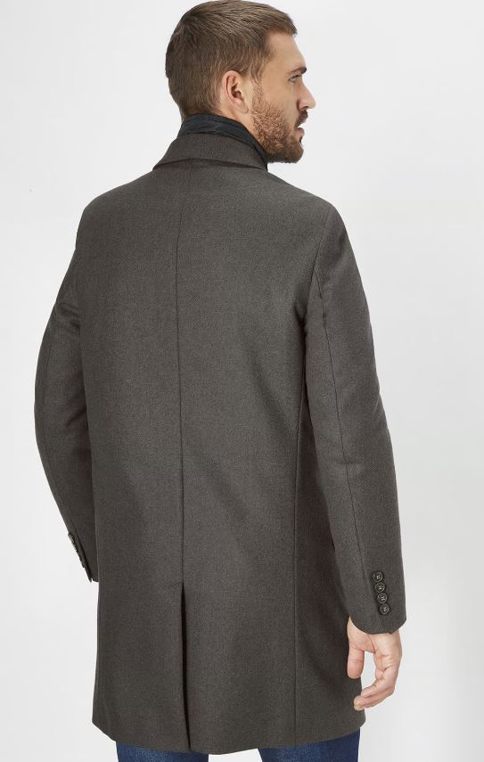S4 X-Tall Leonardo Grey Wool Overcoat Grey