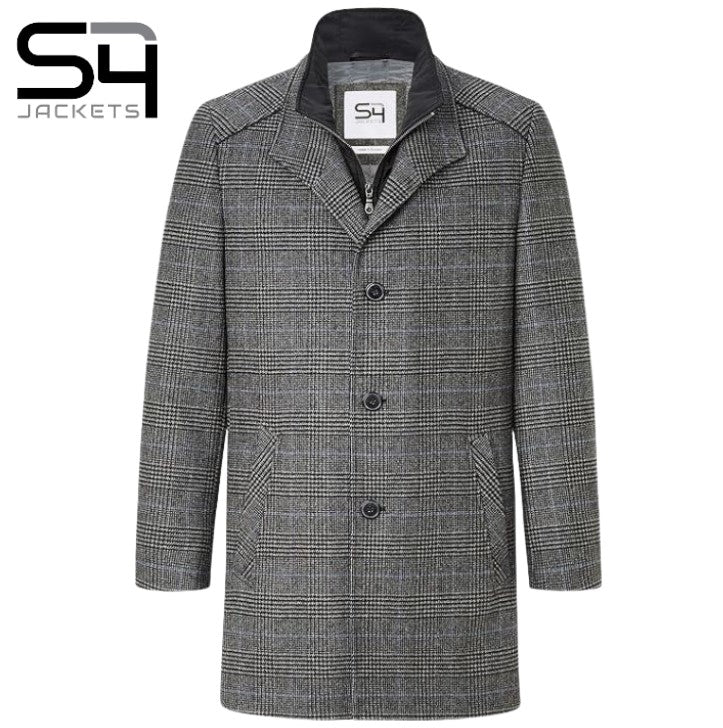 S4 X-Tall Newton Wool Grey Stitch Coat Grey