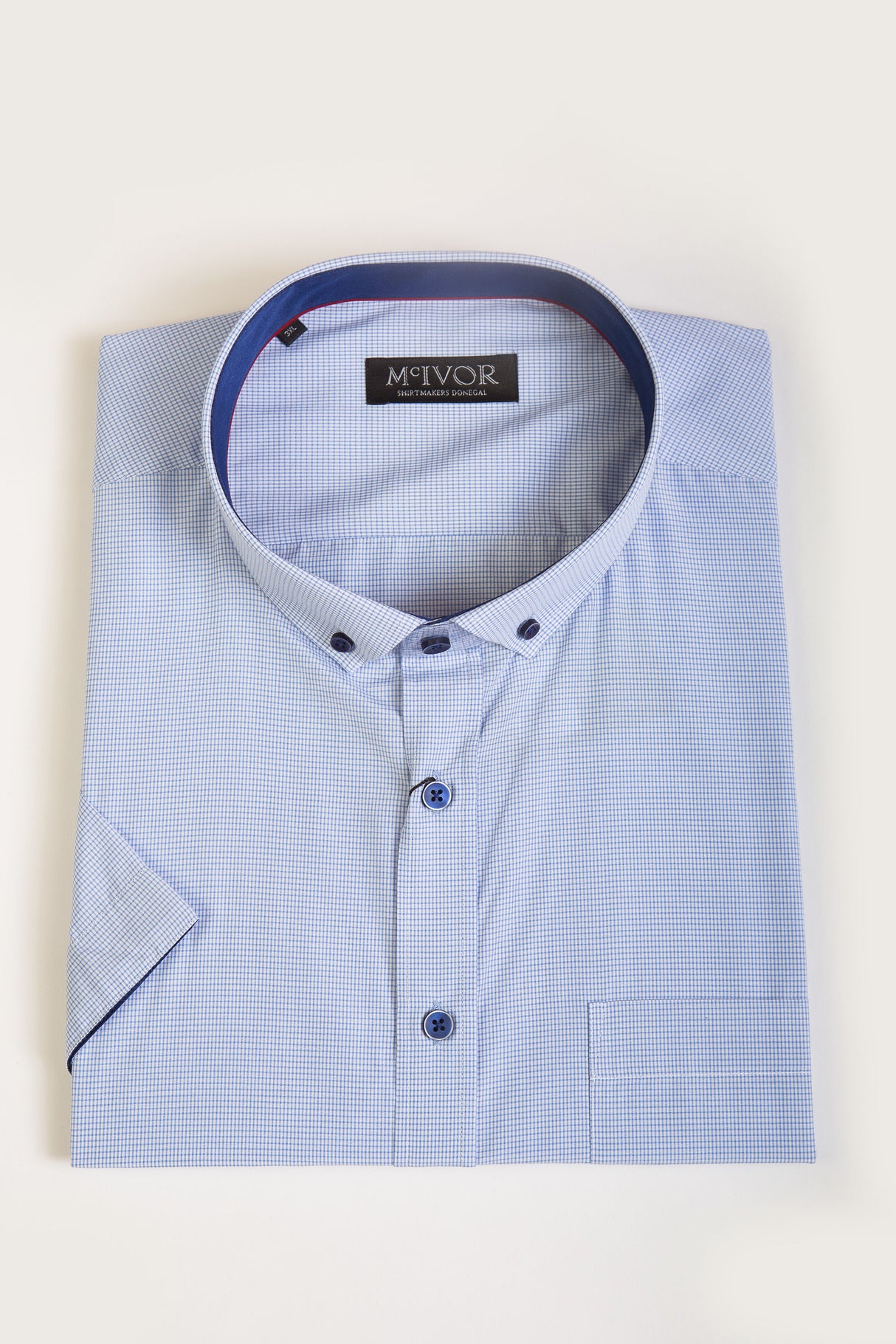 Mc Ivor Sam Sky Blue Check Shirt Blue