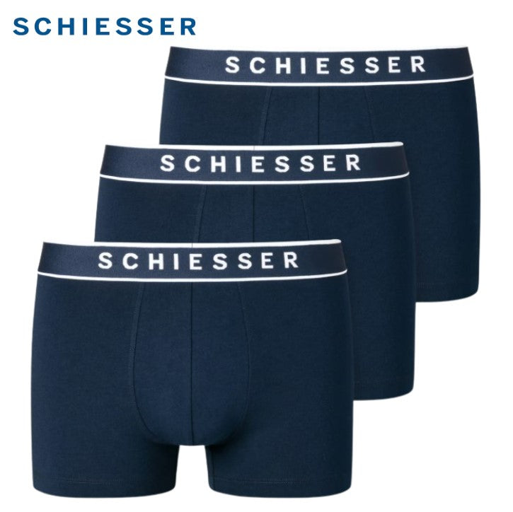 Schiesser 3-Pack Navy Boxer Briefs Navy