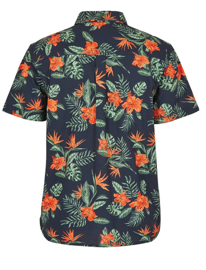 Weird Fish Faraway Short Sleeve Shirt Navy