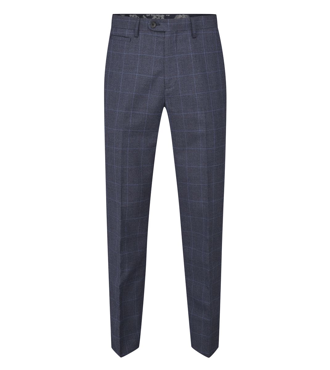 Skopes Anello Blue Check Suit Trousers Blue