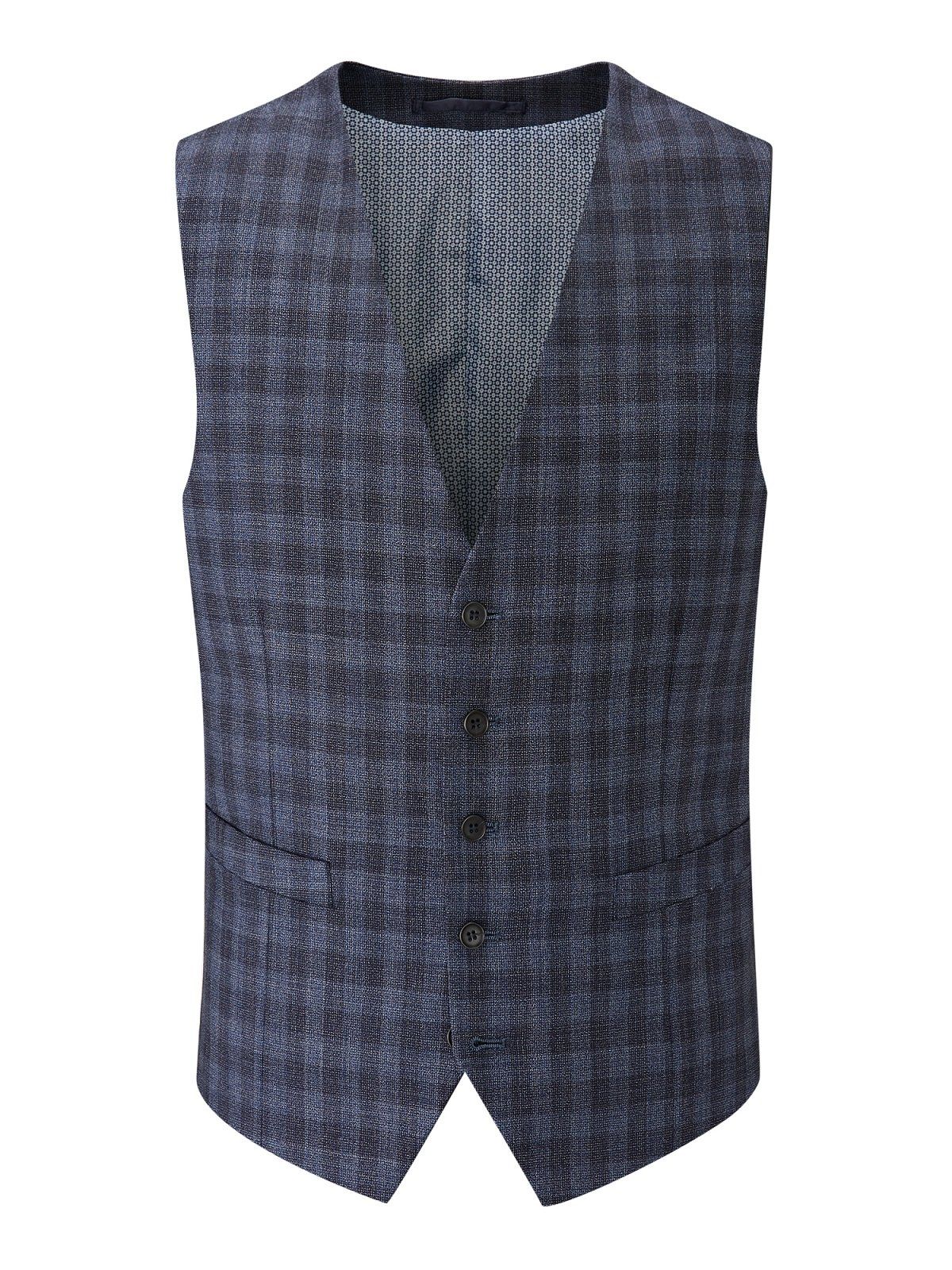 Skopes X-Long Barletta Check Waistcoat Blue