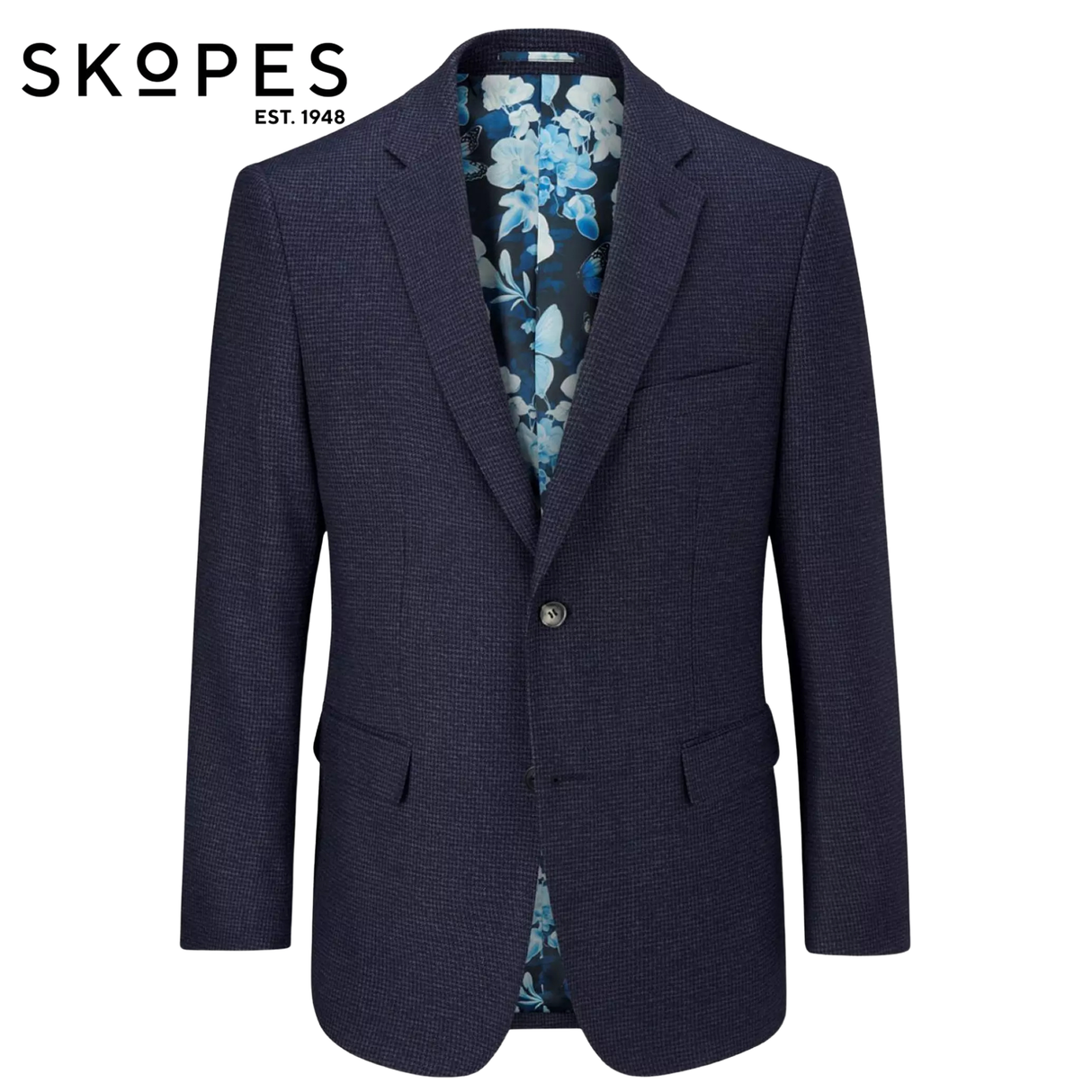 Skopes Boyd Navy Puppytooth Jacket Navy