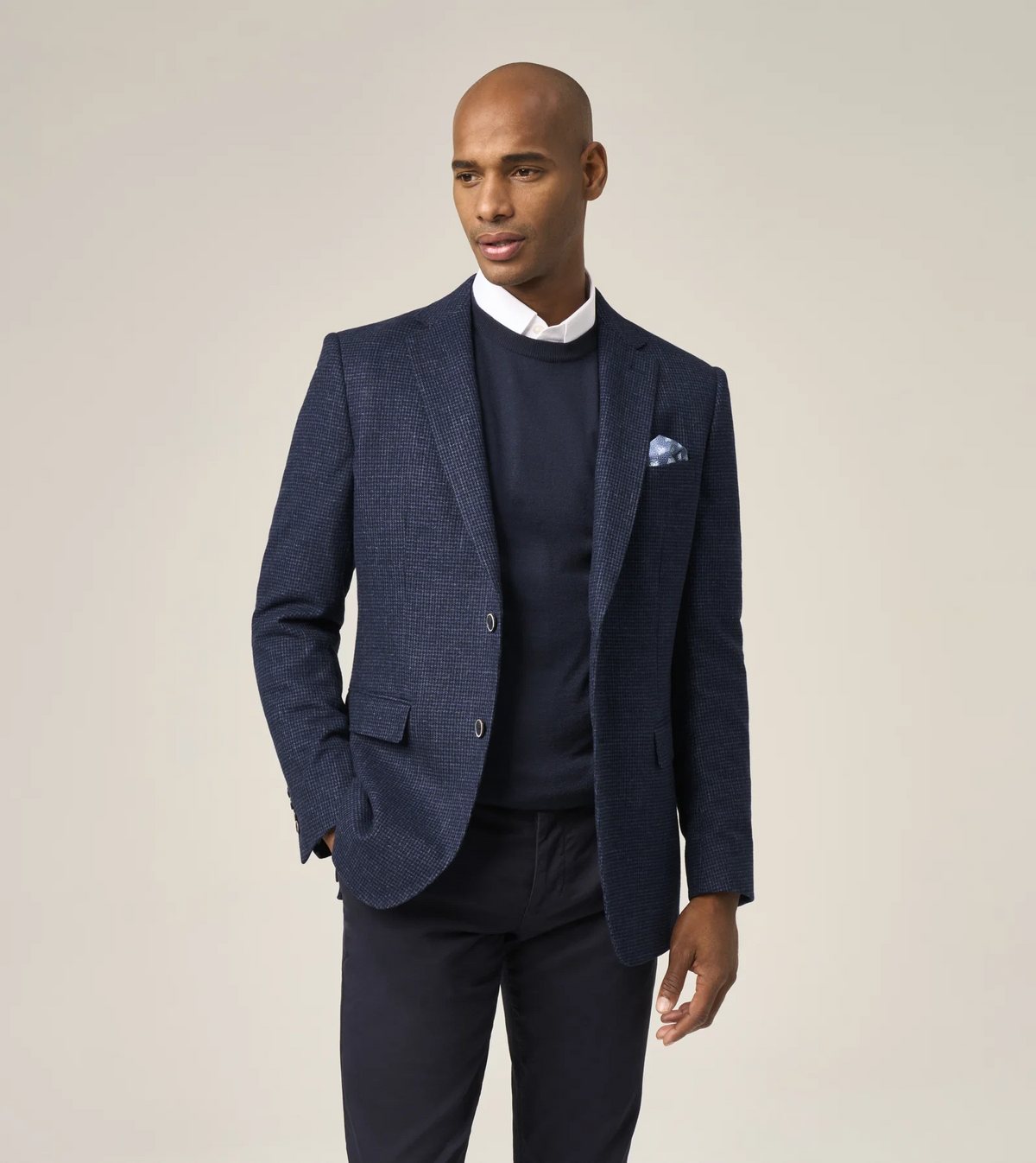 Skopes Dawlish Navy Puppytooth Jacket Navy