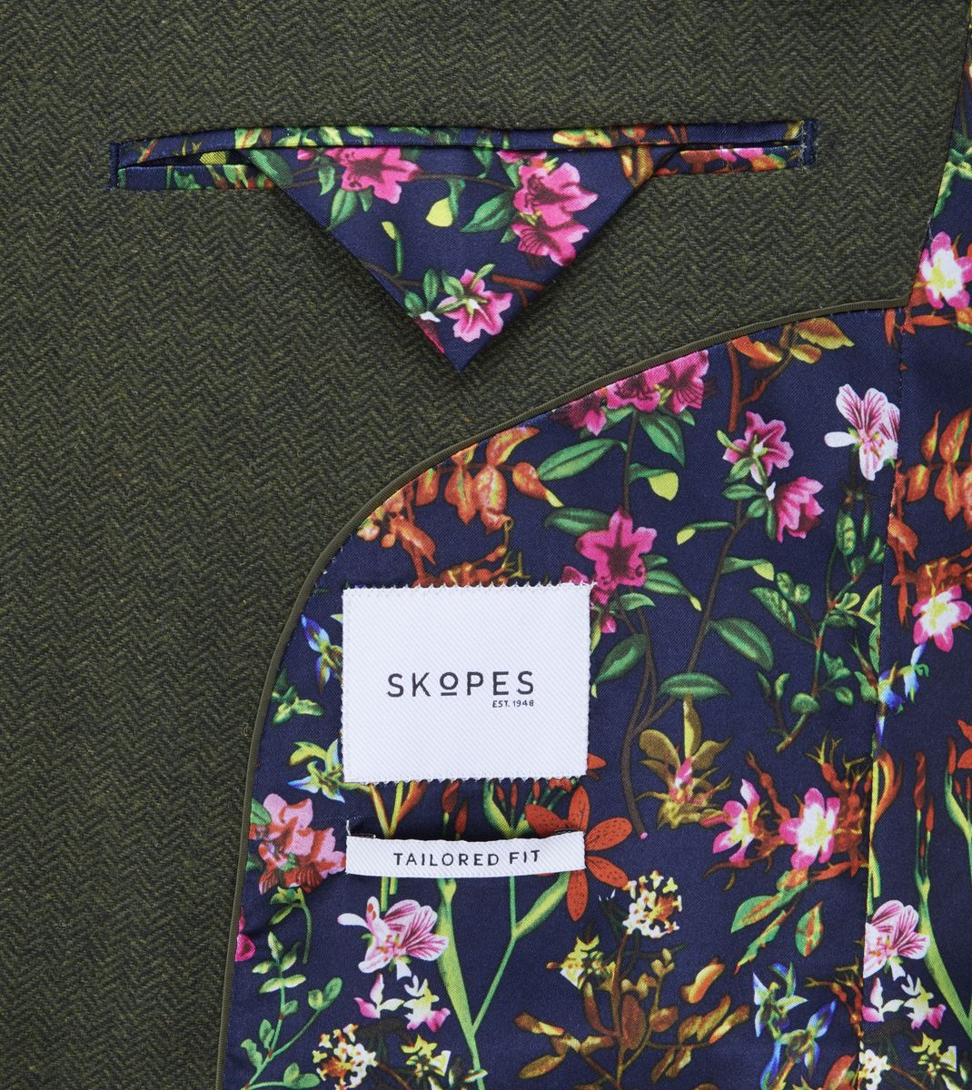 Skopes Jude Herringbone Olive Jacket Green
