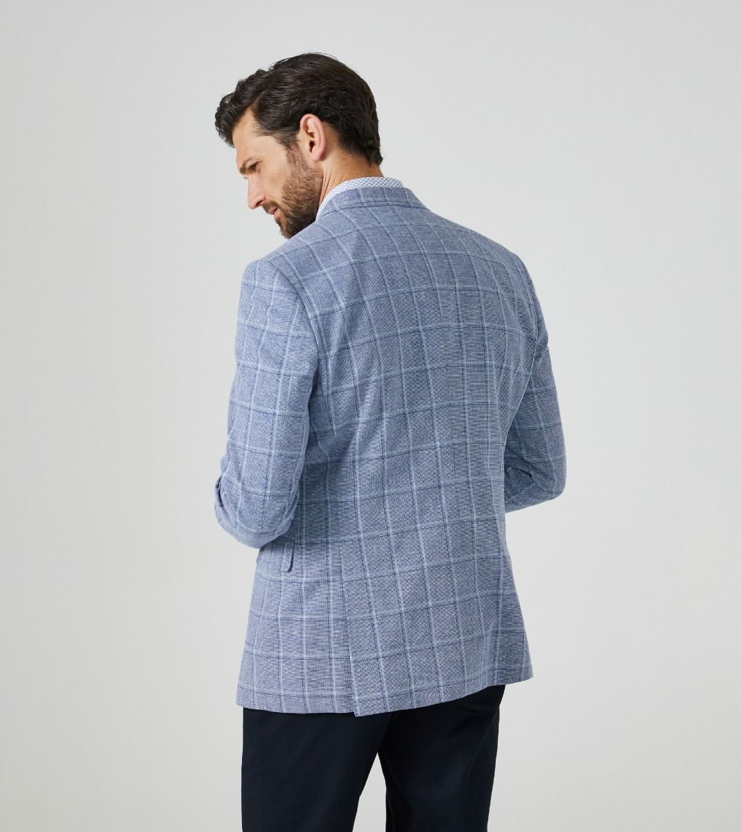 Skopes Lumis Blue Check Sports Jacket Sky Blue