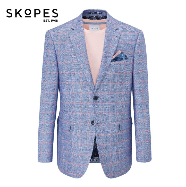 Skopes Mcilroy Blue/Pink Check Jacket Pink