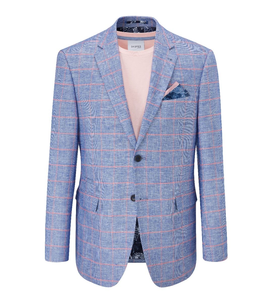 Skopes Mcilroy Blue/Pink Check Jacket Pink