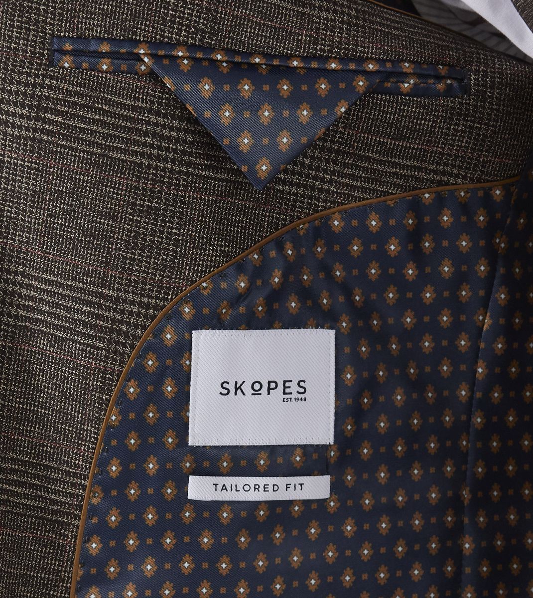 Skopes Oscar Brown Check Suit Jacket Brown